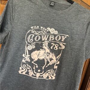 SHEIN Gray Tee Cowboy 78' Graphic
